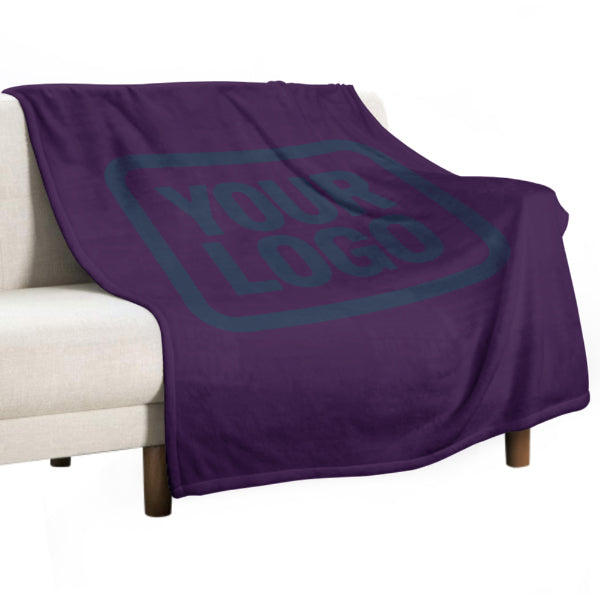 Custom Purple Navy Blue Blanket
