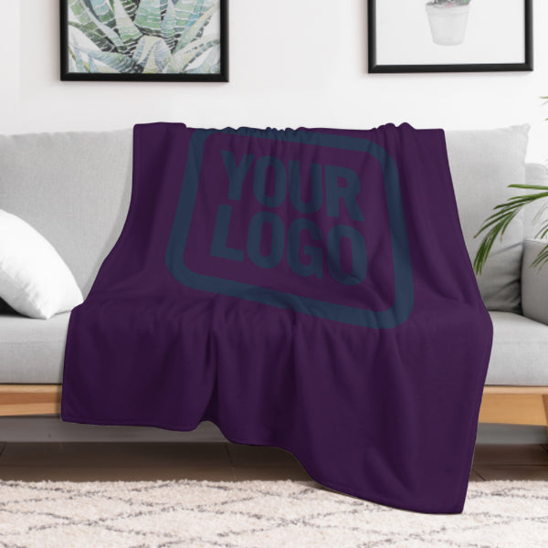 Custom Purple Navy Blue Blanket