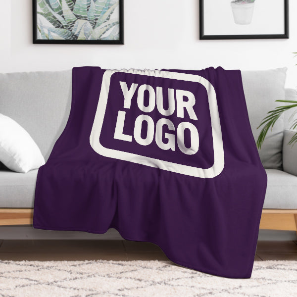 Custom Purple White Blanket