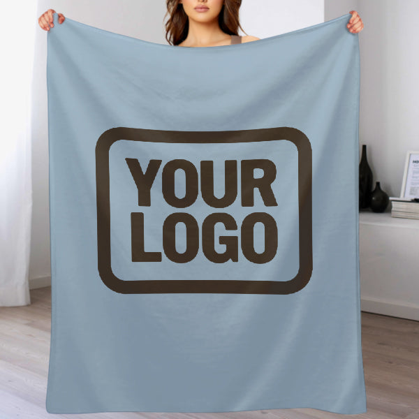 Custom Light Blue Brown Blanket