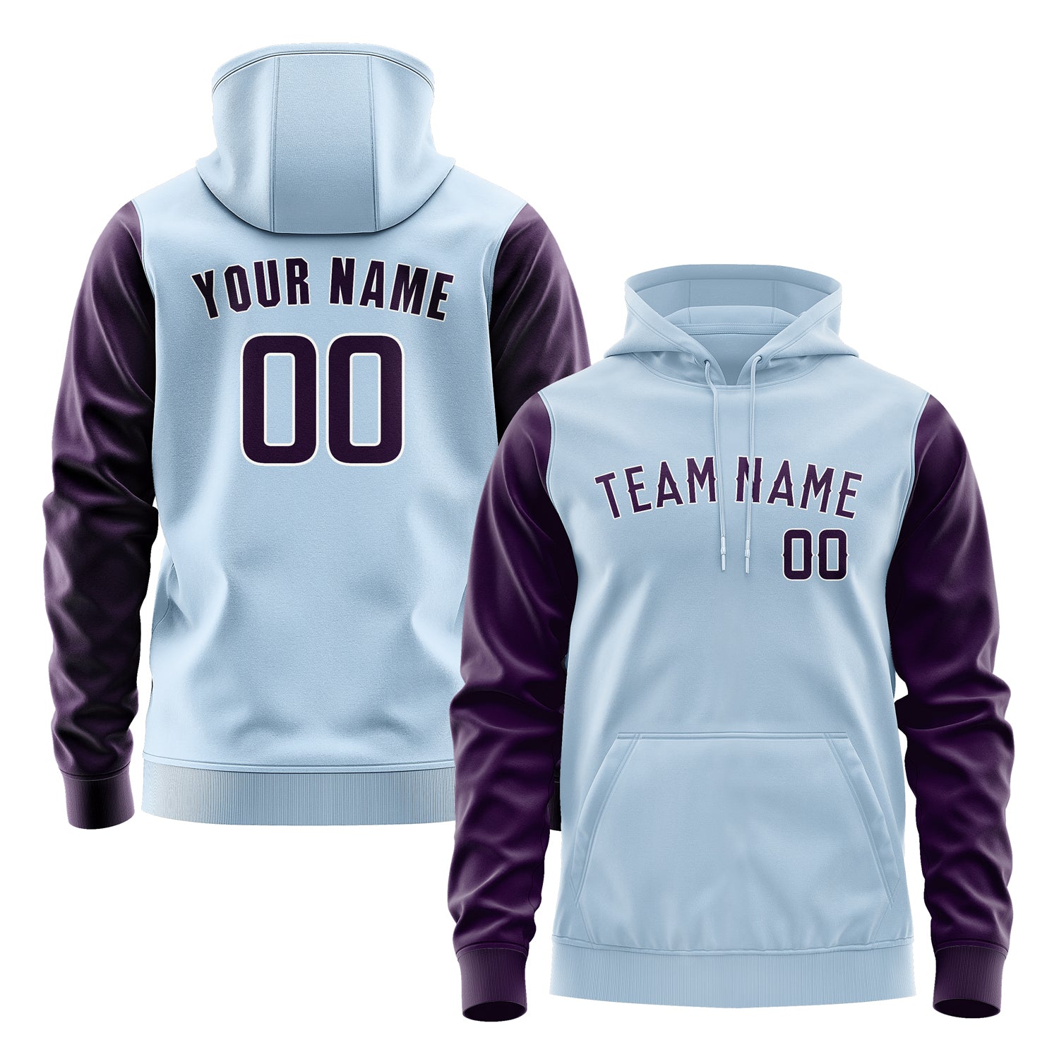 Custom Light Blue Purple Hoodie 0808070708B31807