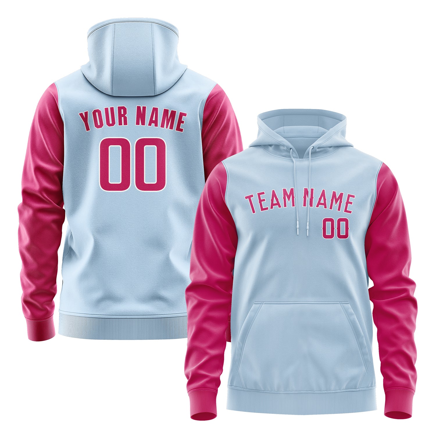 Custom Light Blue Pink Hoodie 0808131308B31813