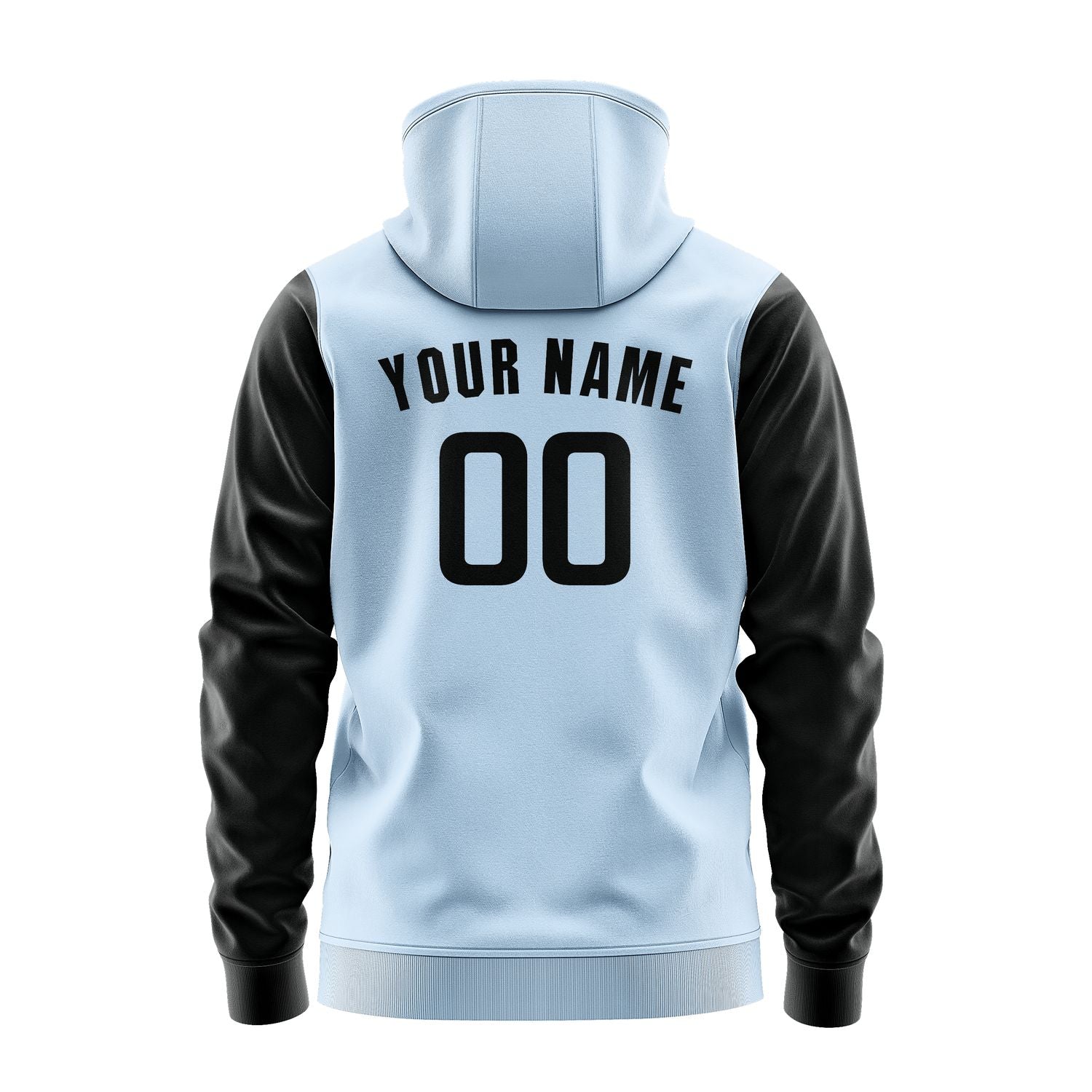 Custom Light Blue Black Hoodie 0808171708B31717
