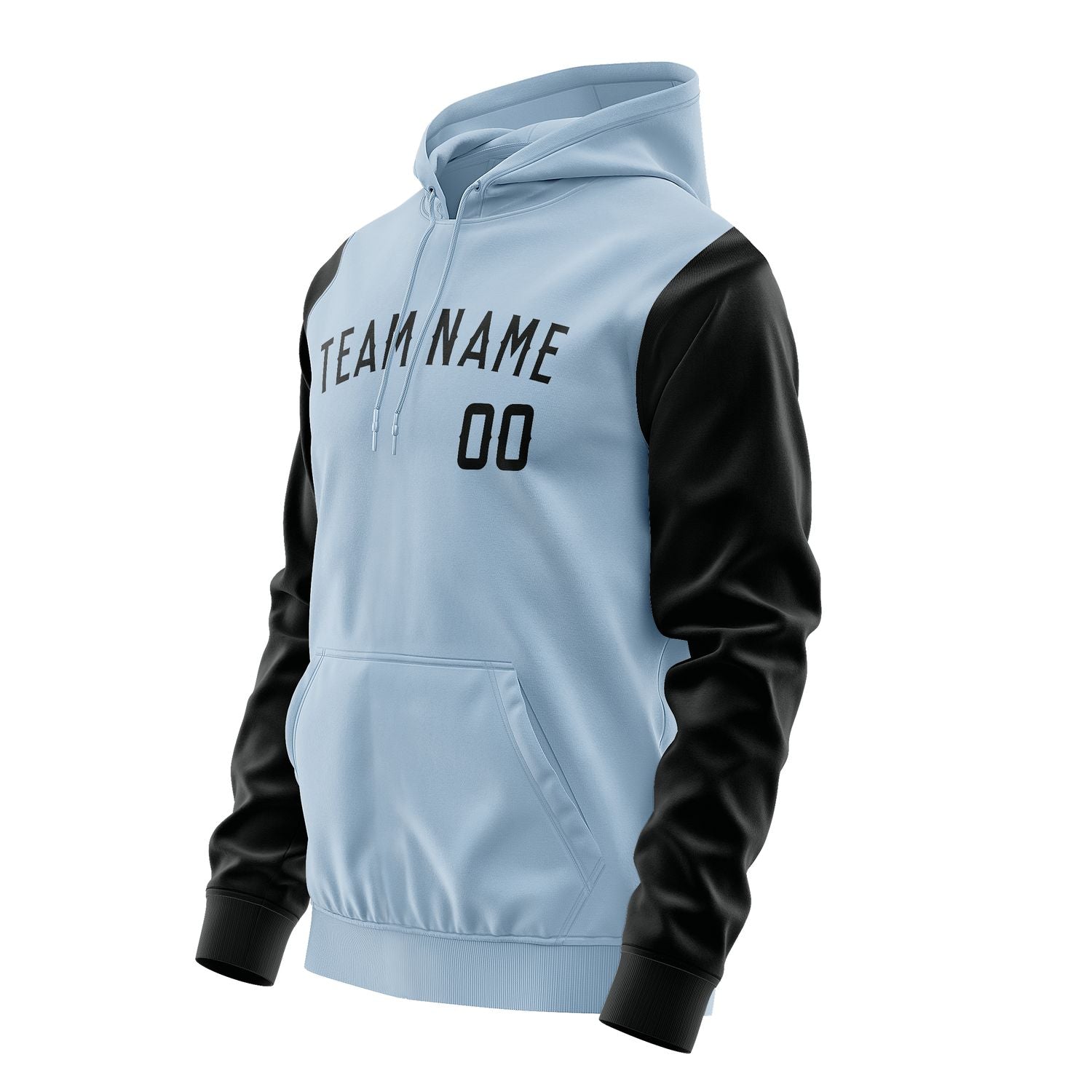 Custom Light Blue Black Hoodie 0808171708B31717