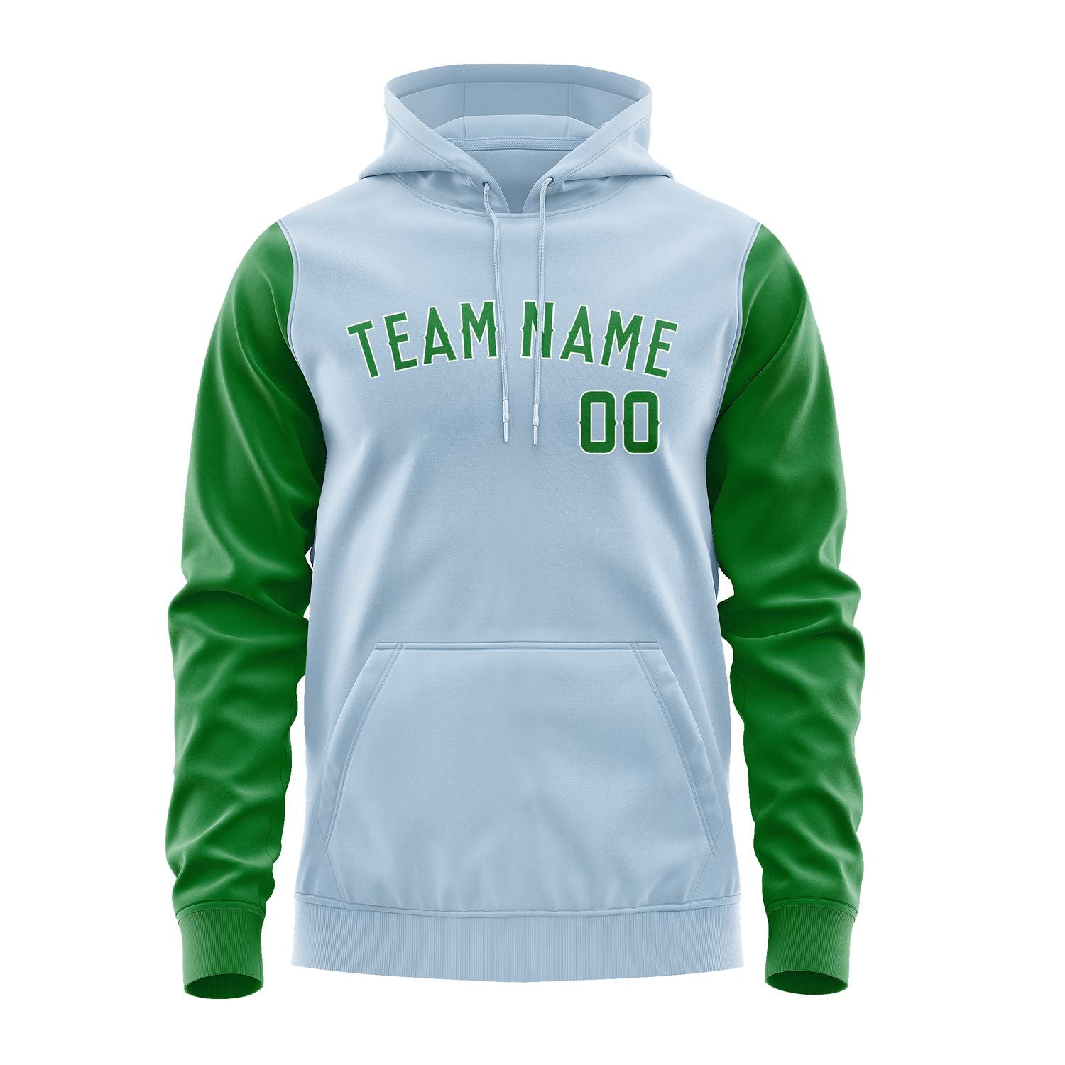 Custom Light Blue Emerald Green Hoodie 0808242408B31824