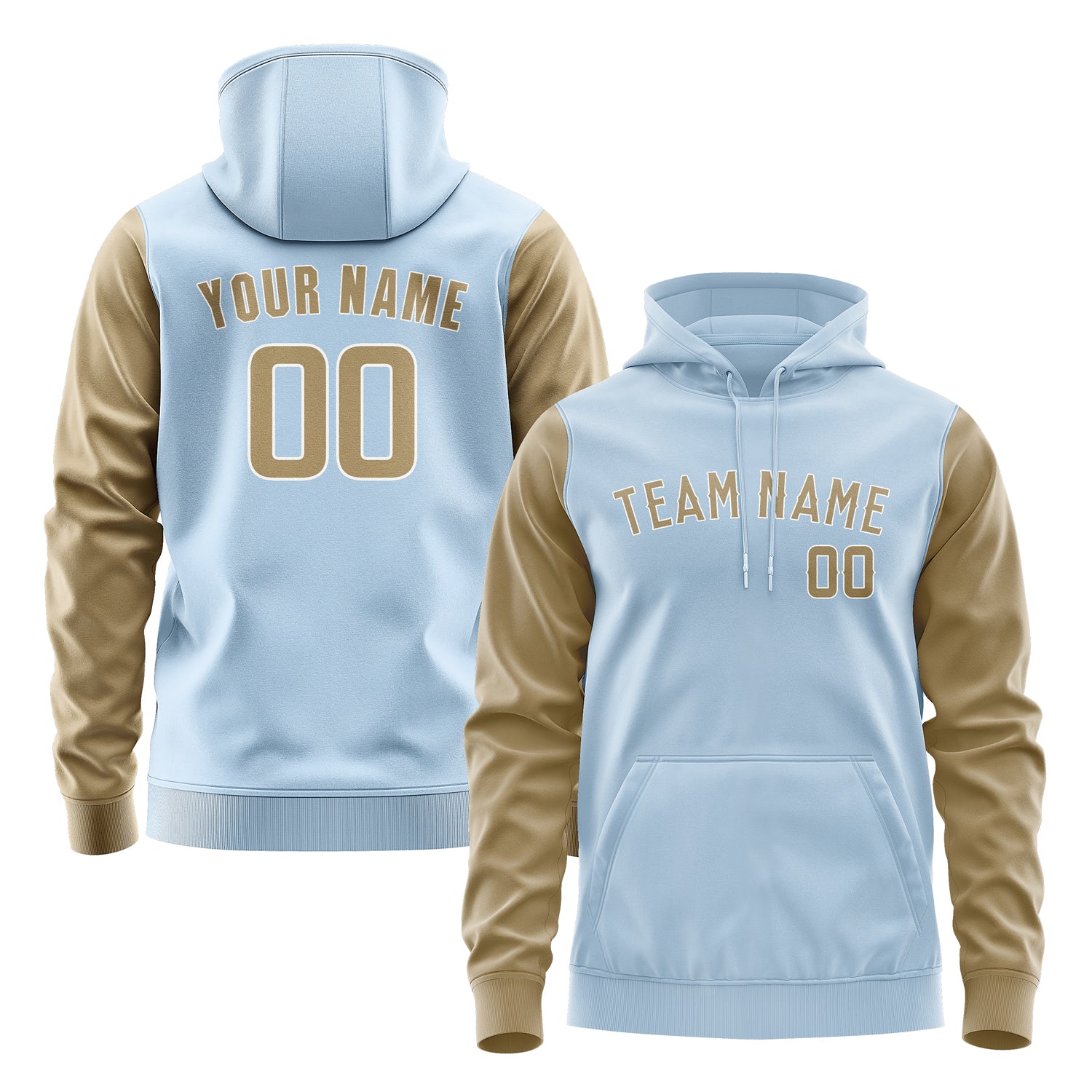 Custom Light Blue Light Khaki Hoodie 0808252508B31825