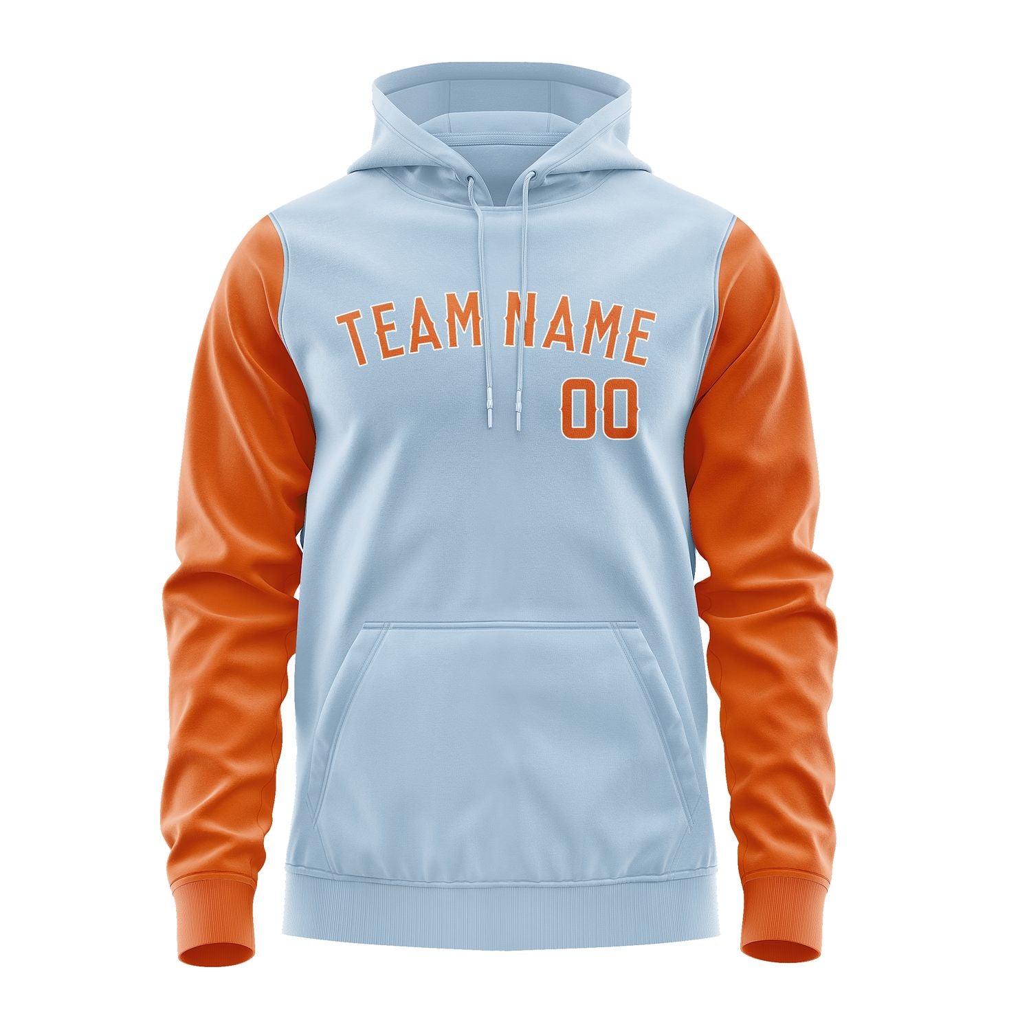 Custom Light Blue Orange Hoodie 0808282808B31828