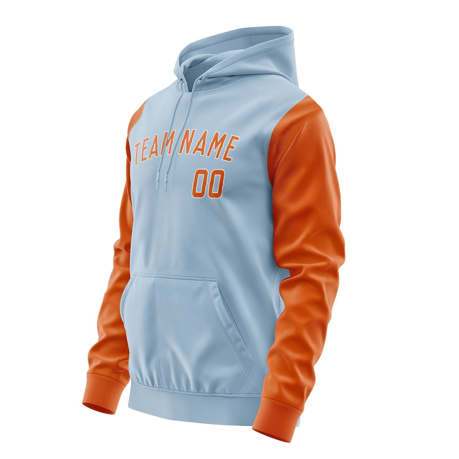 Custom Light Blue Orange Hoodie 0808282808B31828