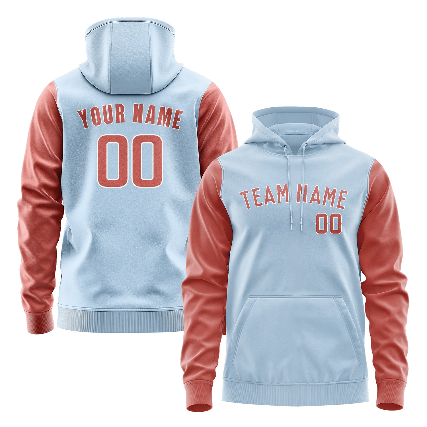 Custom Light Blue Copper Rose Hoodie 0808292908B31829