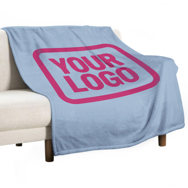 Custom Light Blue Pink Blanket
