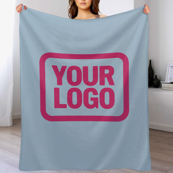 Custom Light Blue Pink Blanket