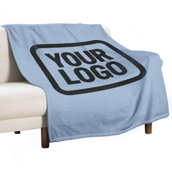 Custom Light Blue Black Blanket