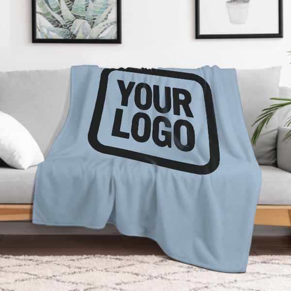 Custom Light Blue Black Blanket