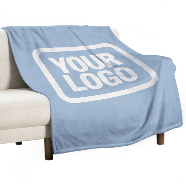 Custom Light Blue White Blanket