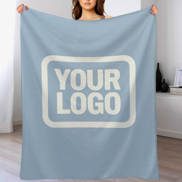 Custom Light Blue White Blanket