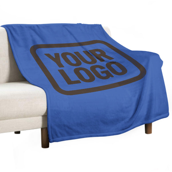 Custom Sky Blue Brown Blanket