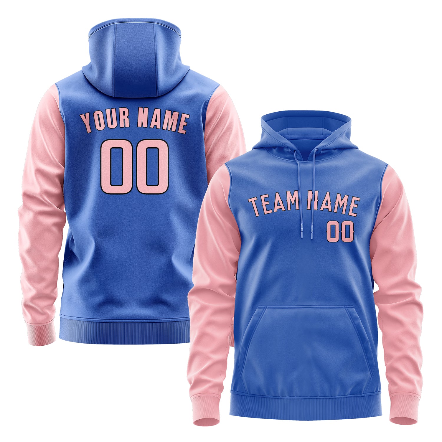 Custom Sky Blue Light Pink Hoodie 0909212109B31721