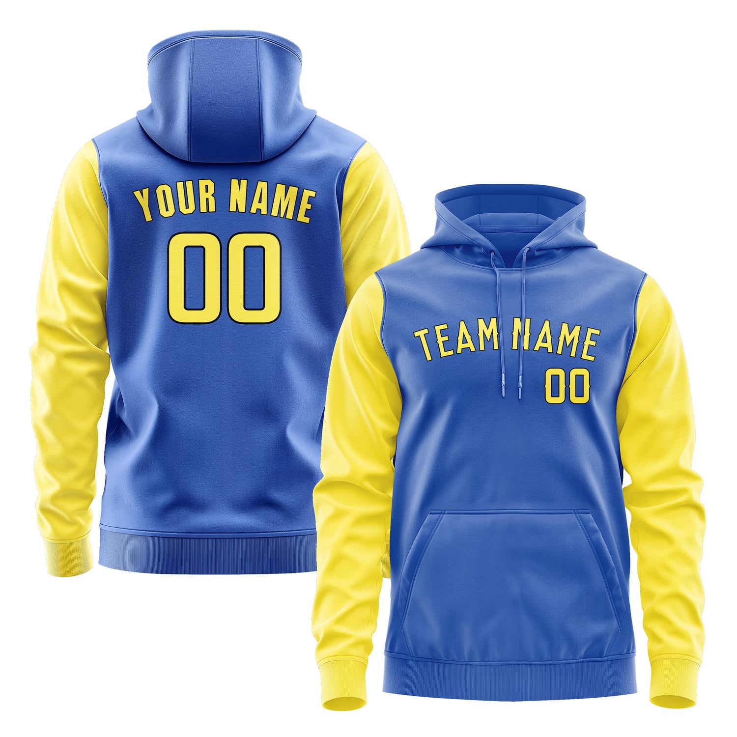 Custom Sky Blue Light Yellow Hoodie 0909262609B31726