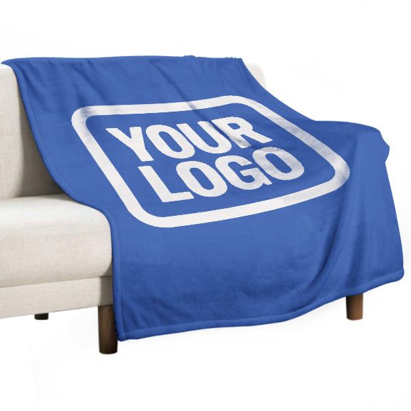 Custom Sky Blue White Blanket