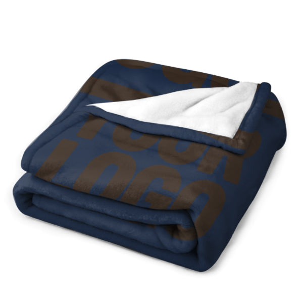 Custom Navy Blue Brown Blanket