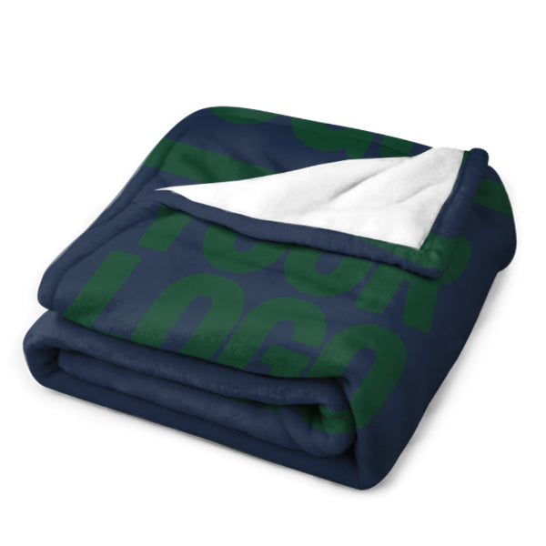 Custom Navy Blue Moss Green Blanket