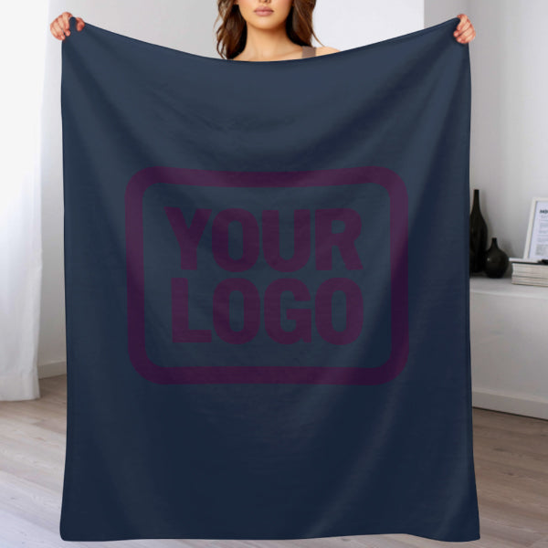 Custom Navy Blue Purple Blanket