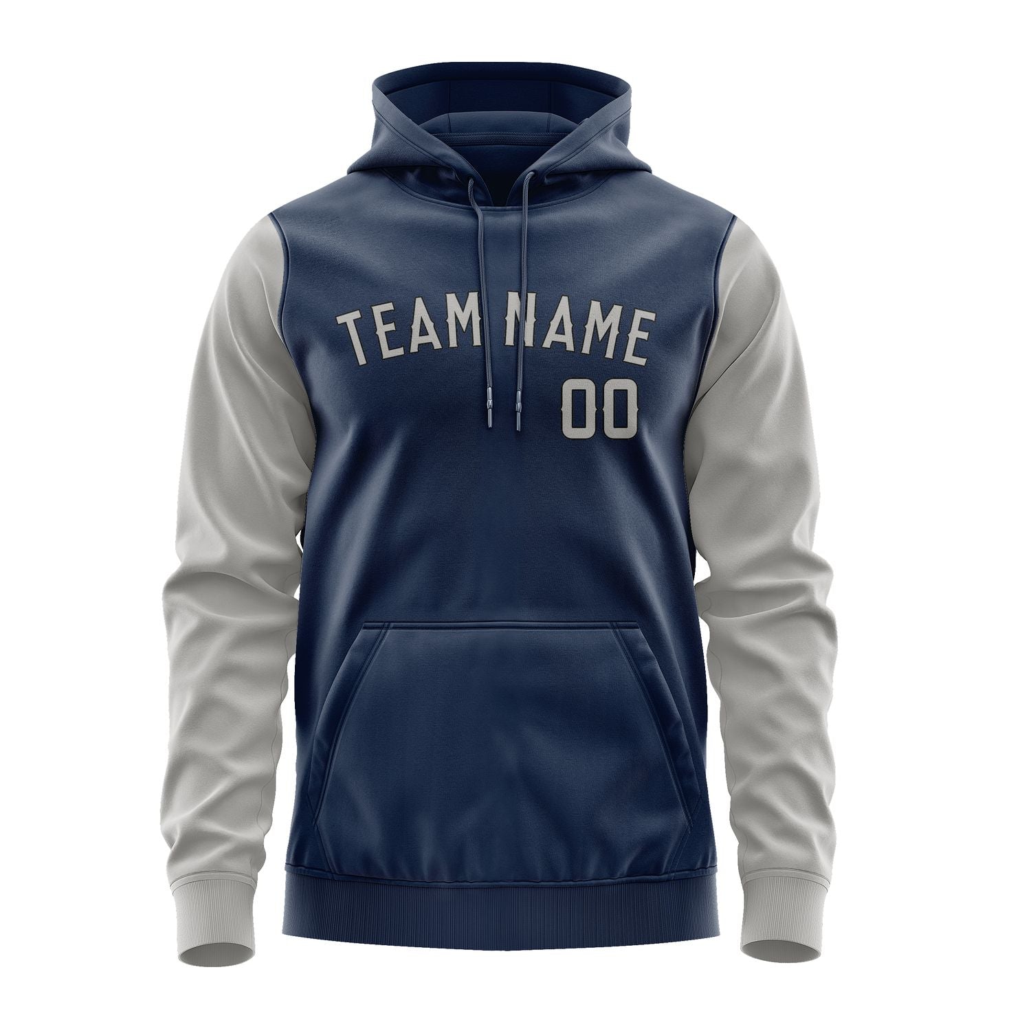 Custom Blue Gray Hoodie 1010040410B31704