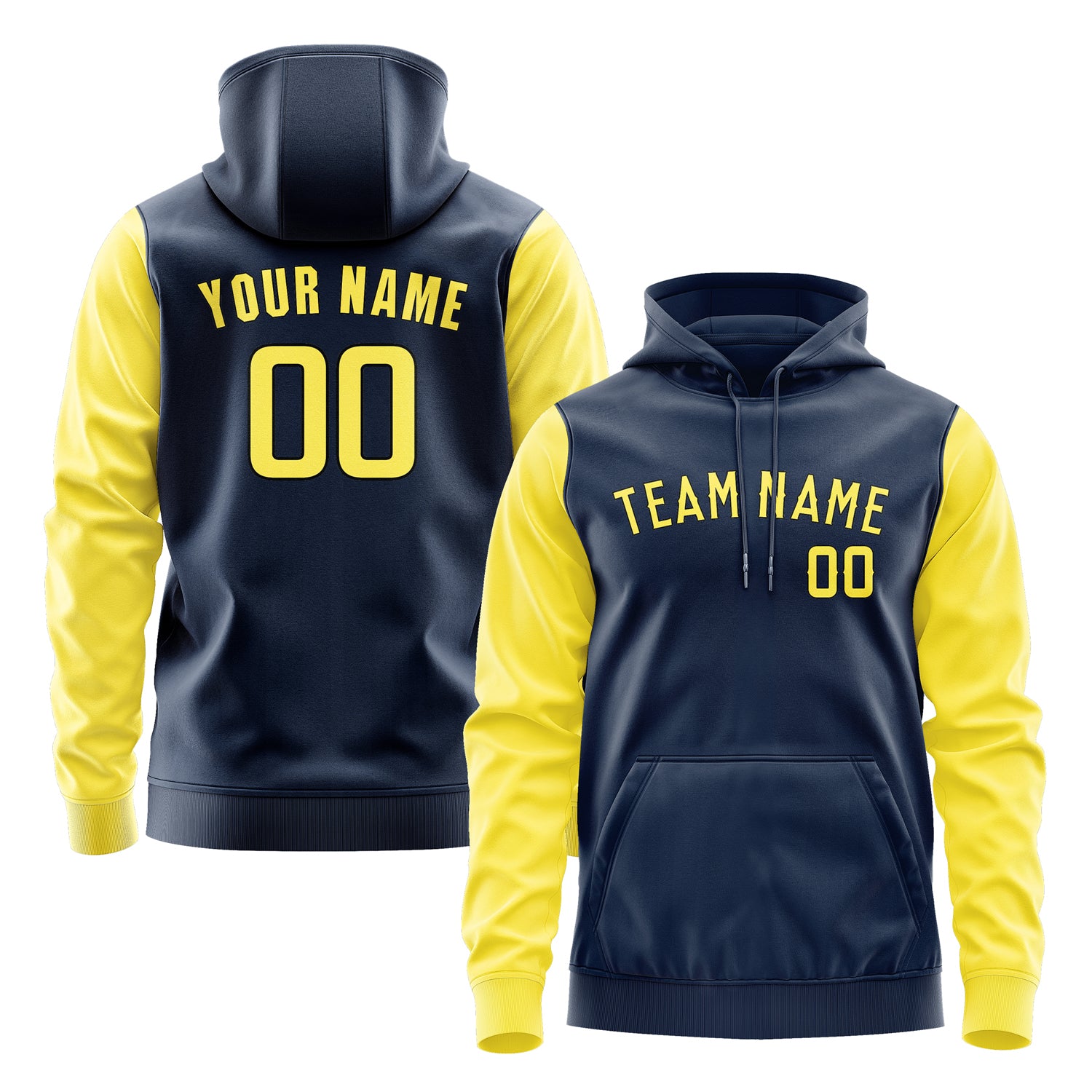 Custom Blue Light Yellow Hoodie 1010262610B31726