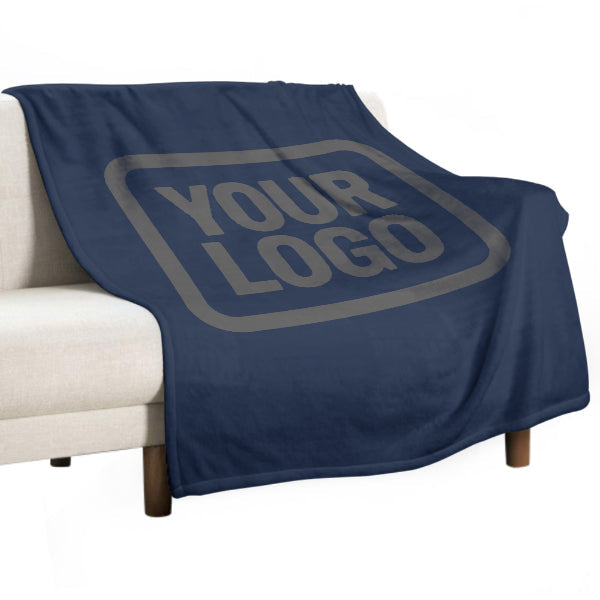 Custom Navy Blue Dark Gray Blanket