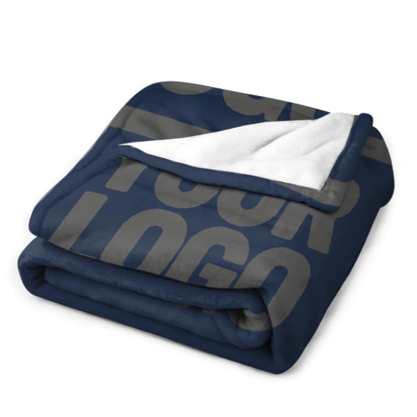 Custom Navy Blue Dark Gray Blanket
