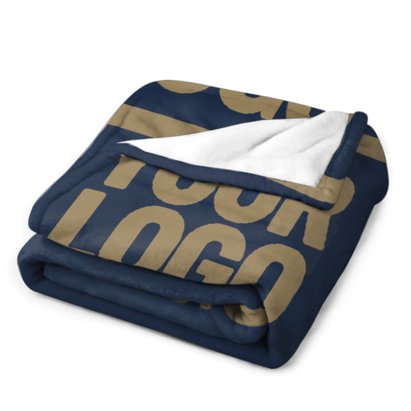 Custom Navy Blue Light Khaki Blanket