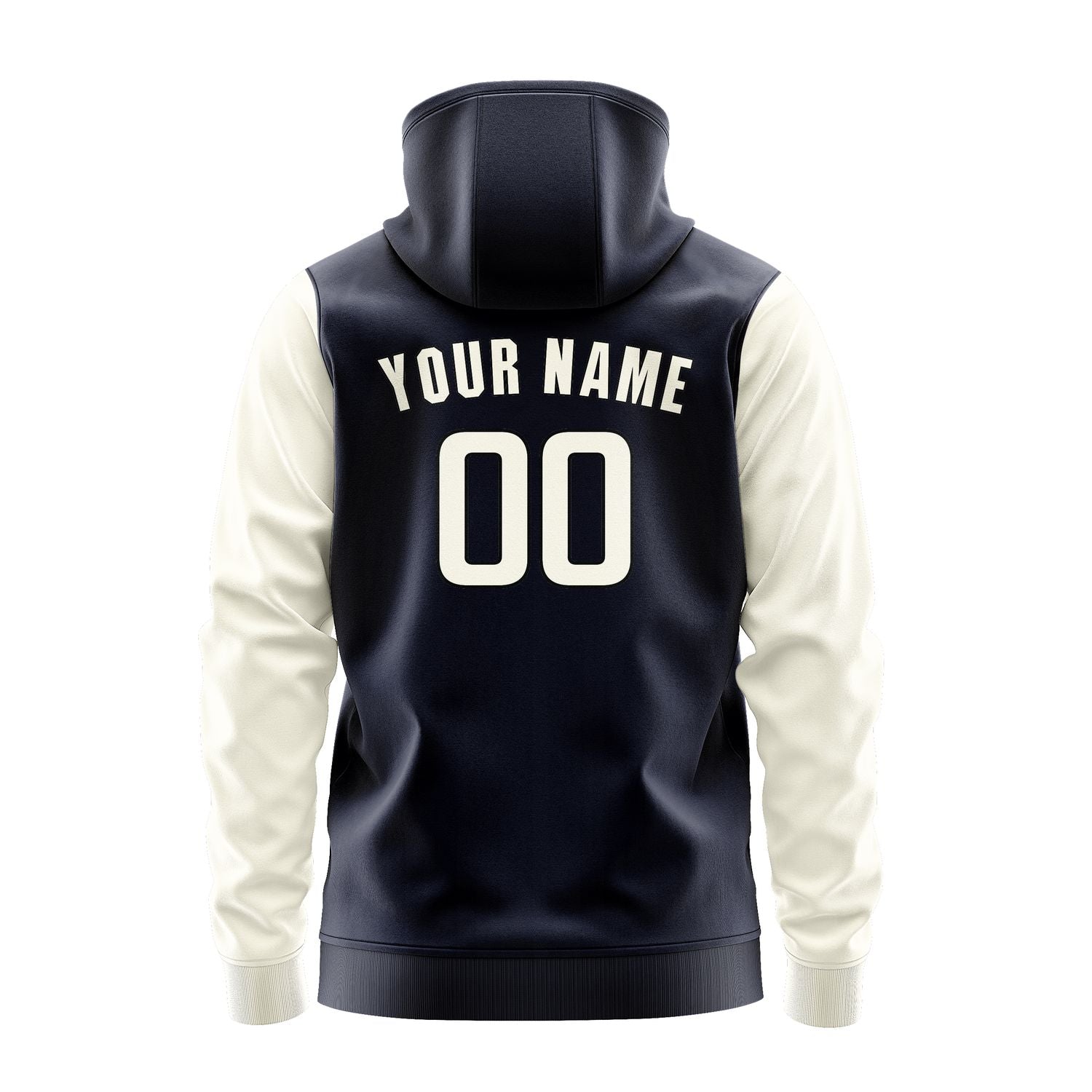 Custom Navy Cream Hoodie 1111030311B31703