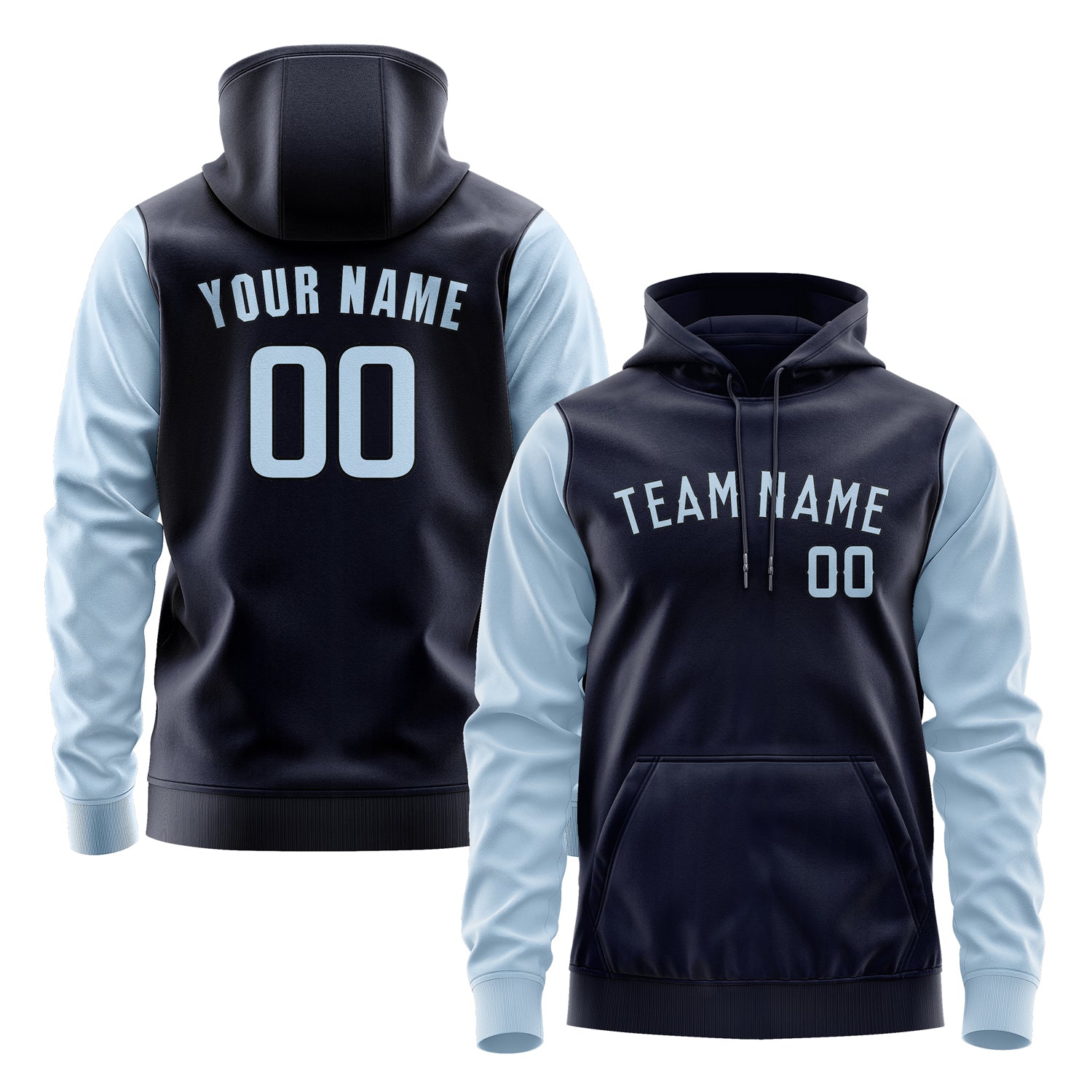 Custom Navy Light Blue Hoodie 1111080811B31708