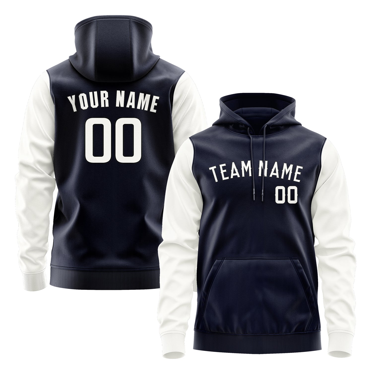 Custom Navy White Hoodie 1111181811B31718