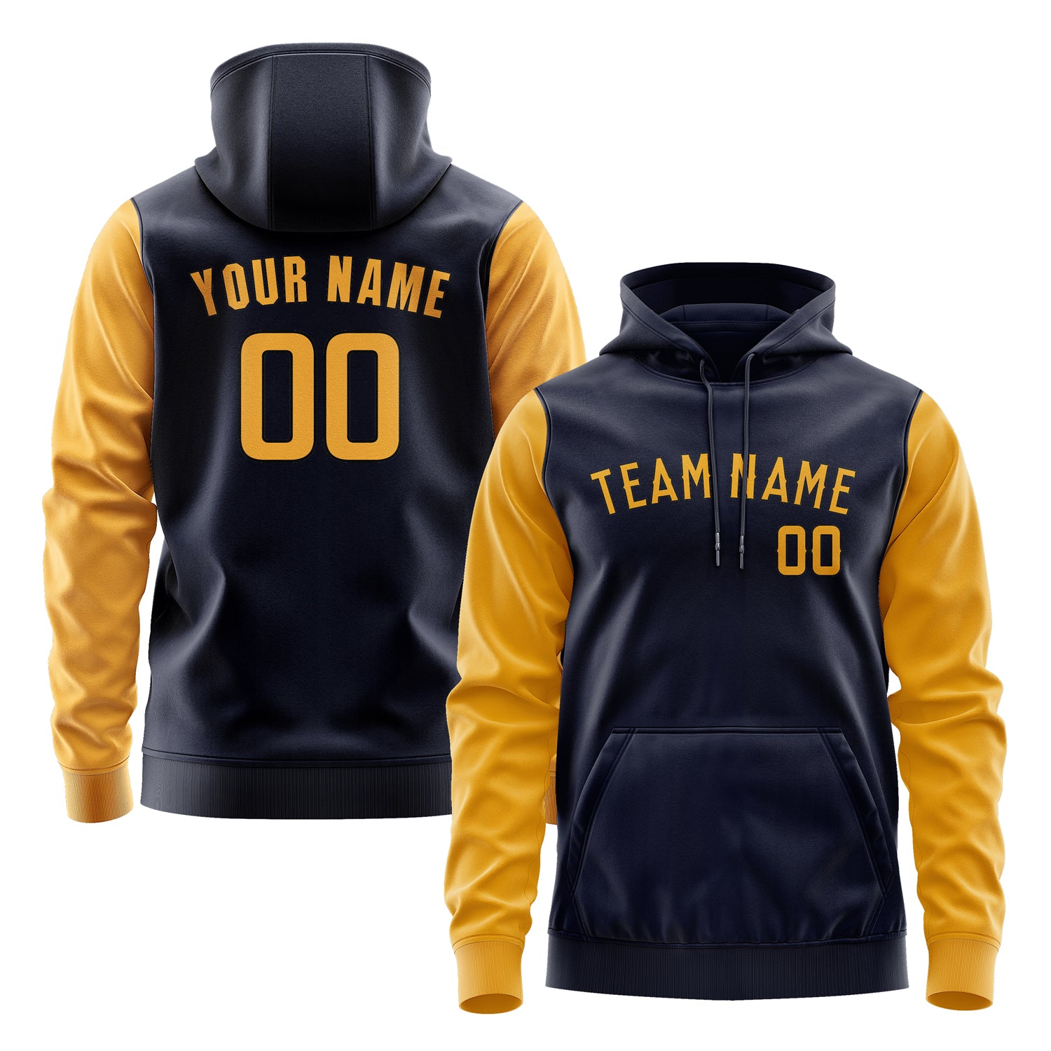 Custom Navy Yellow Hoodie 1111191911B31719