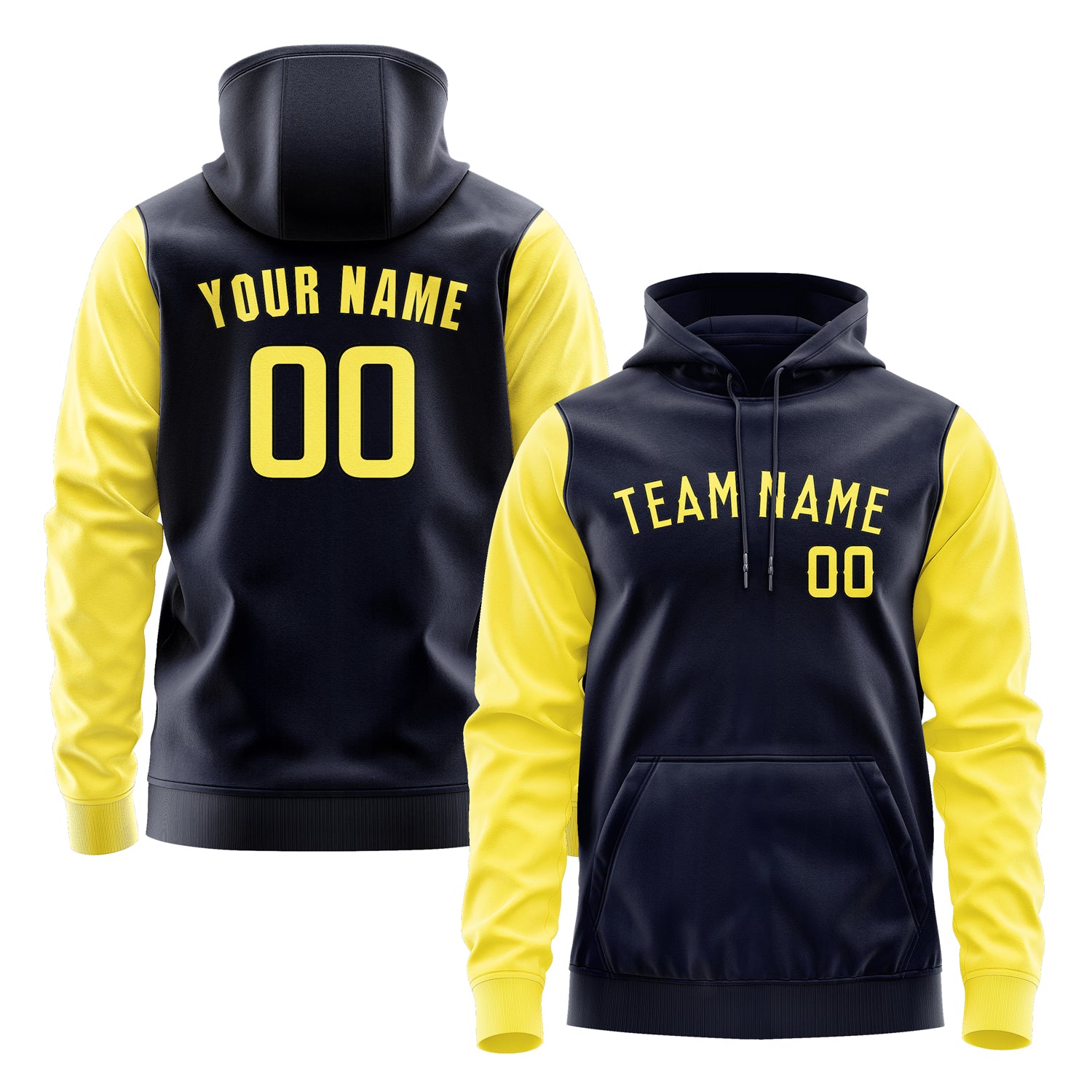 Custom Navy Light Yellow Hoodie 1111262611B31726