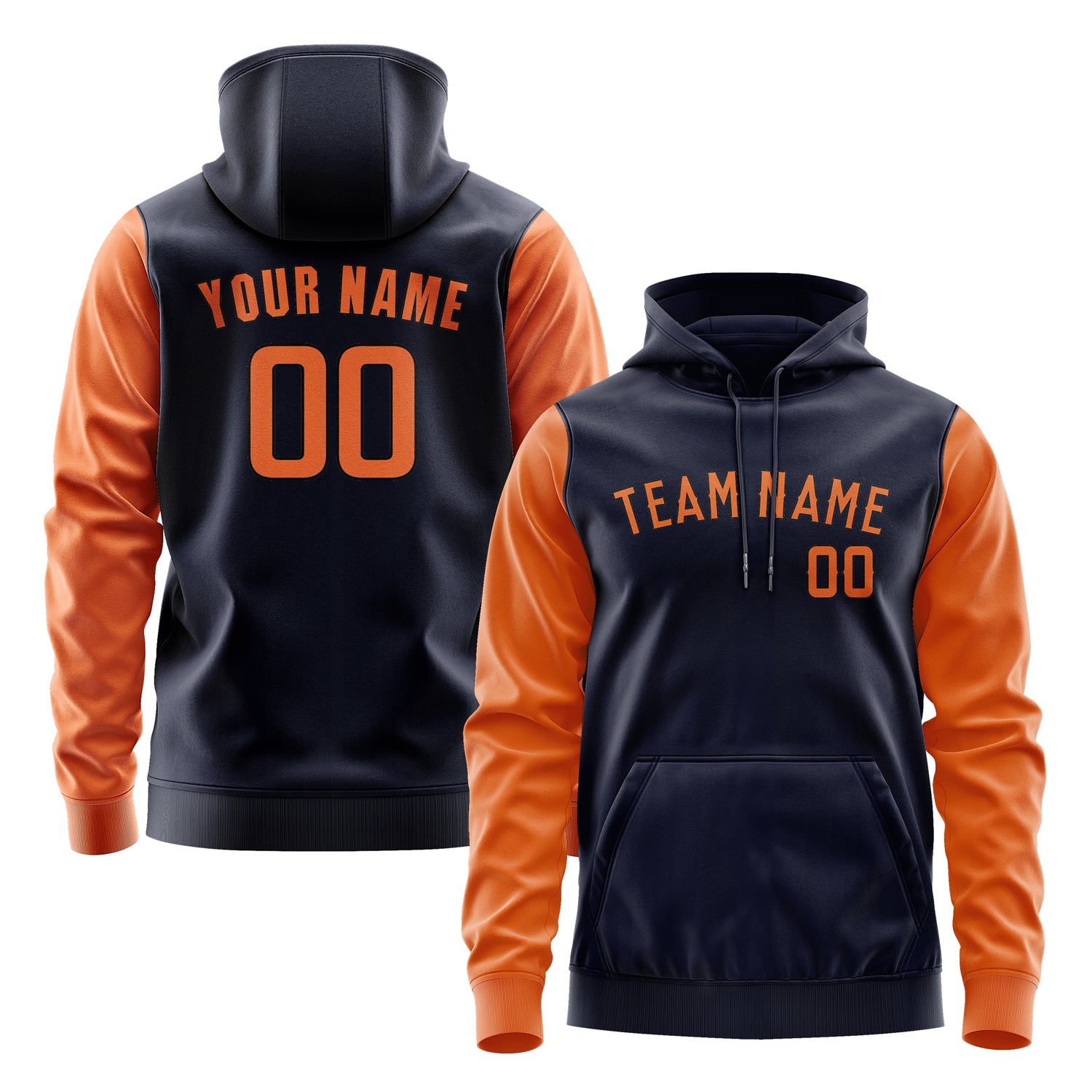 Custom Navy Orange Hoodie 1111282811B31728