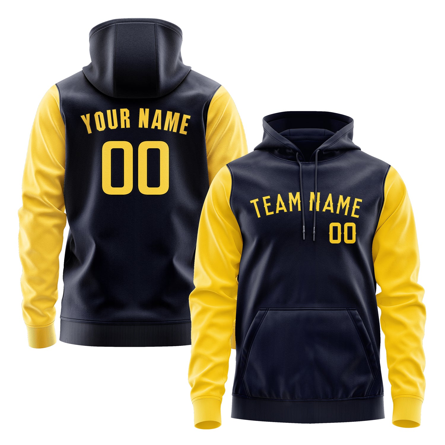 Custom Navy Gold Hoodie 1111303011B31730