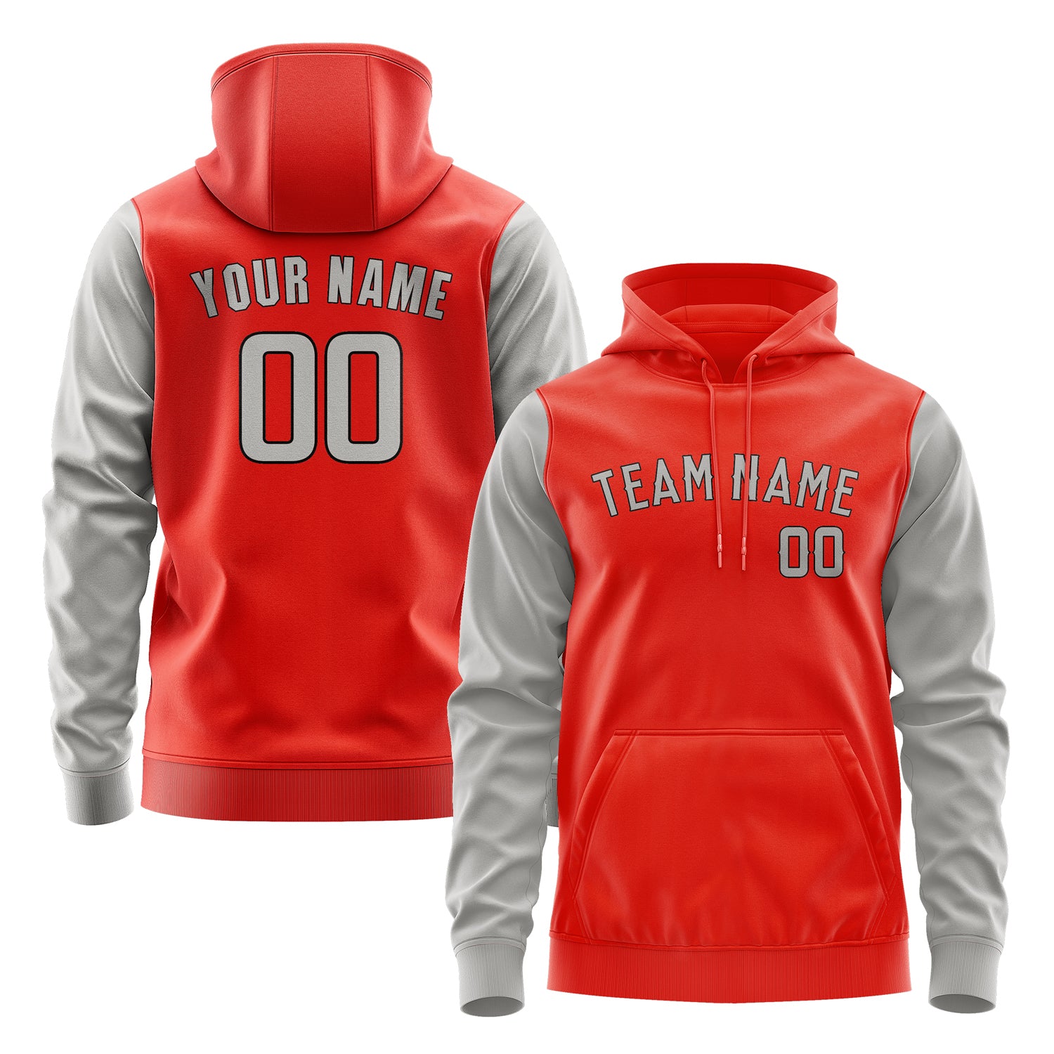 Custom Orange Red Gray Hoodie 1212040412B31704