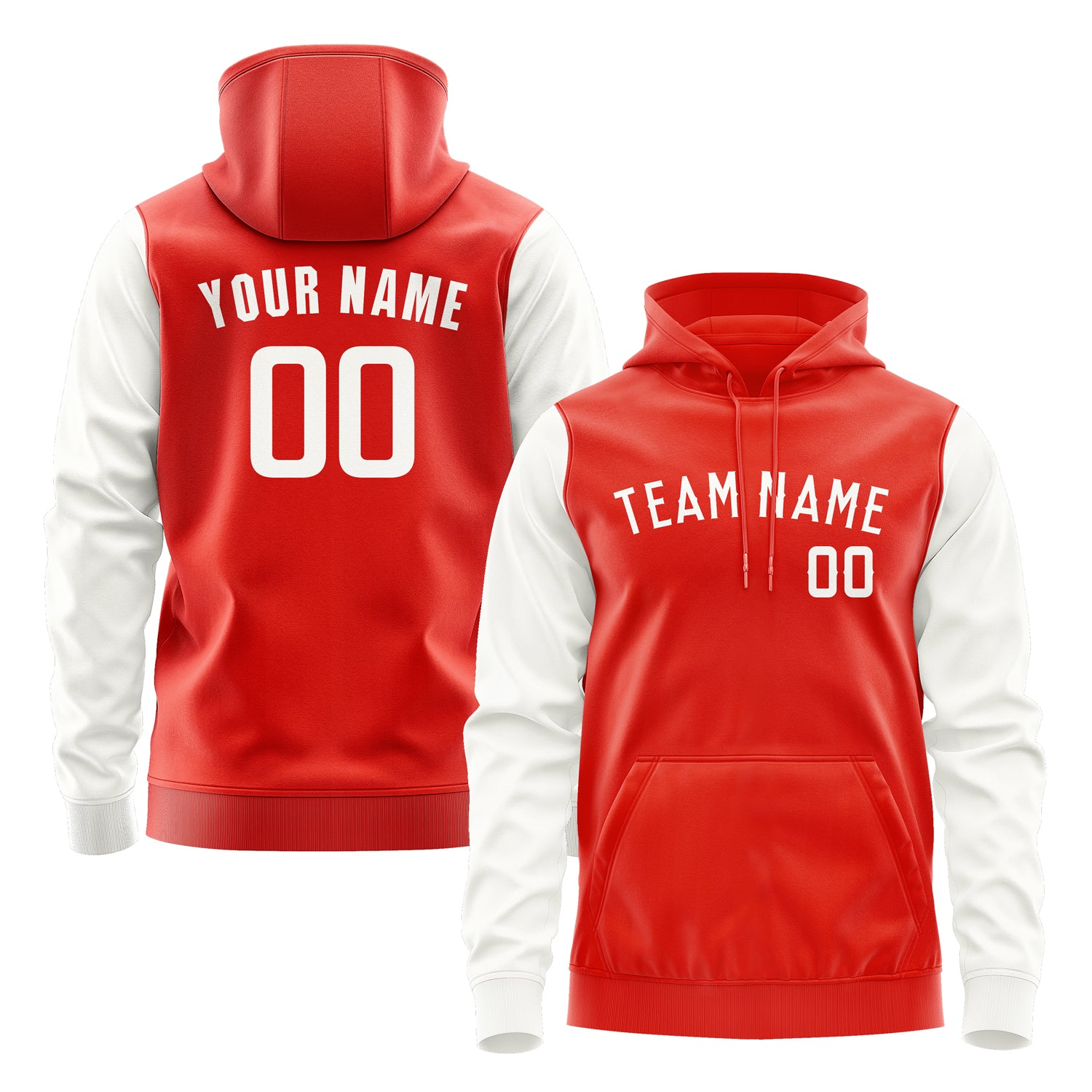 Custom Orange Red White Hoodie 1212181812B31818