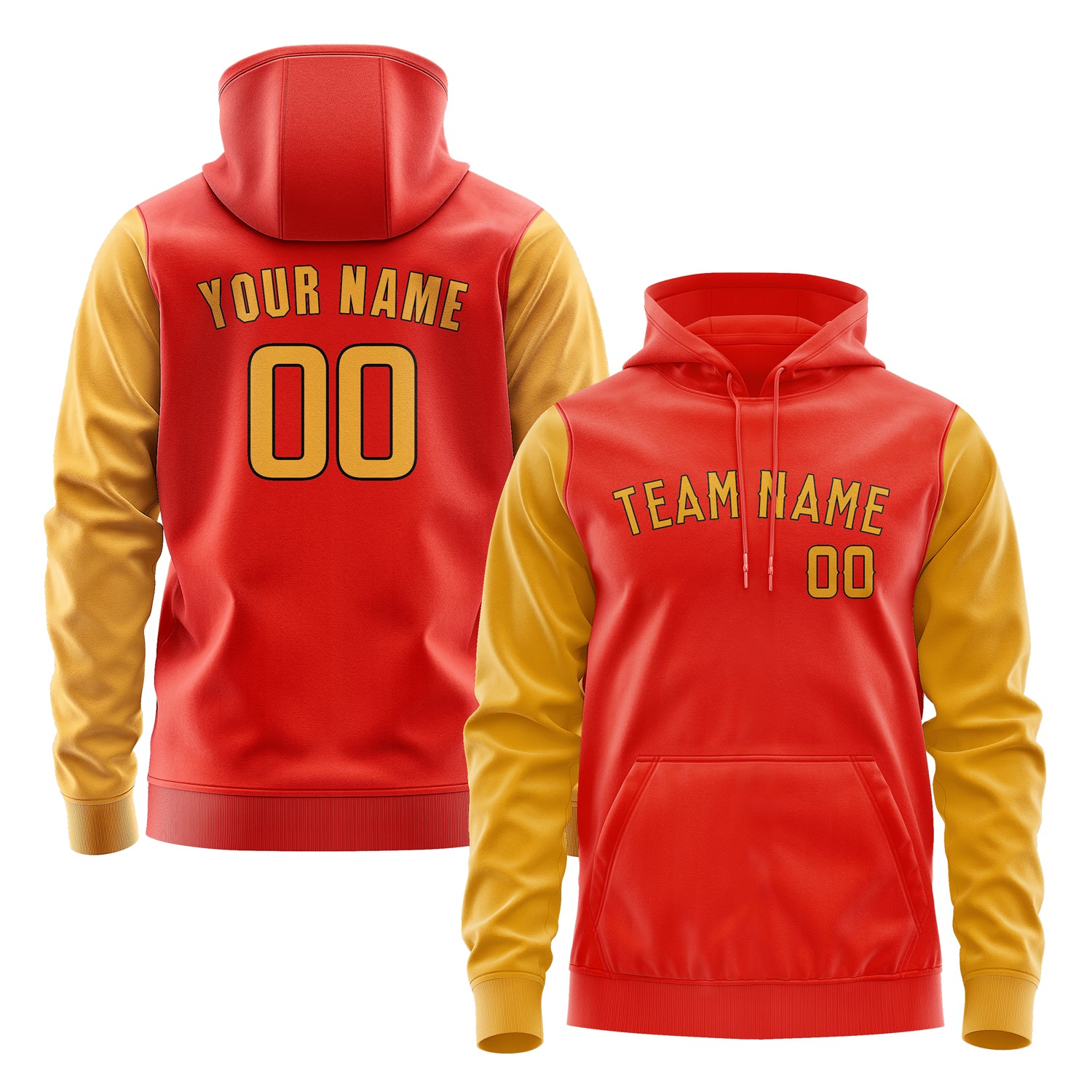 Custom Orange Red Yellow Hoodie 1212191912B31719