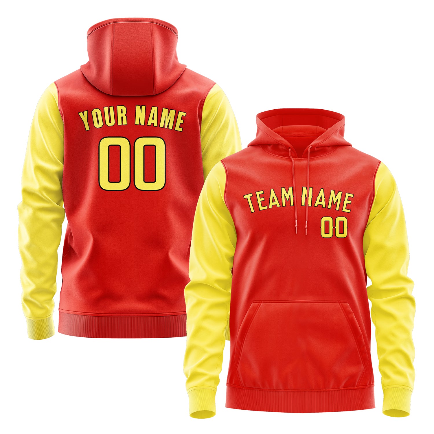 Custom Orange Red Light Yellow Hoodie 1212262612B31726