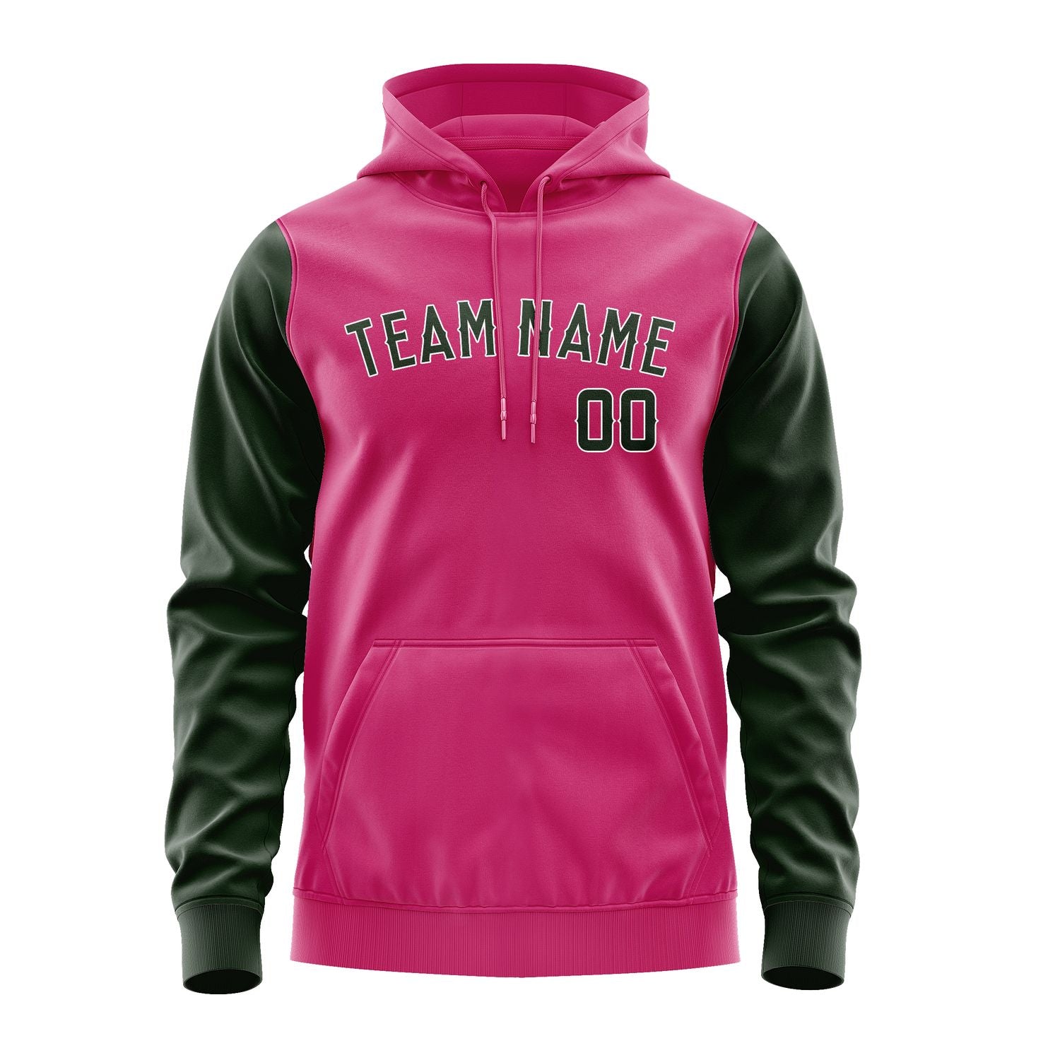 Custom Pink Dark Green Hoodie 1313060613B31806