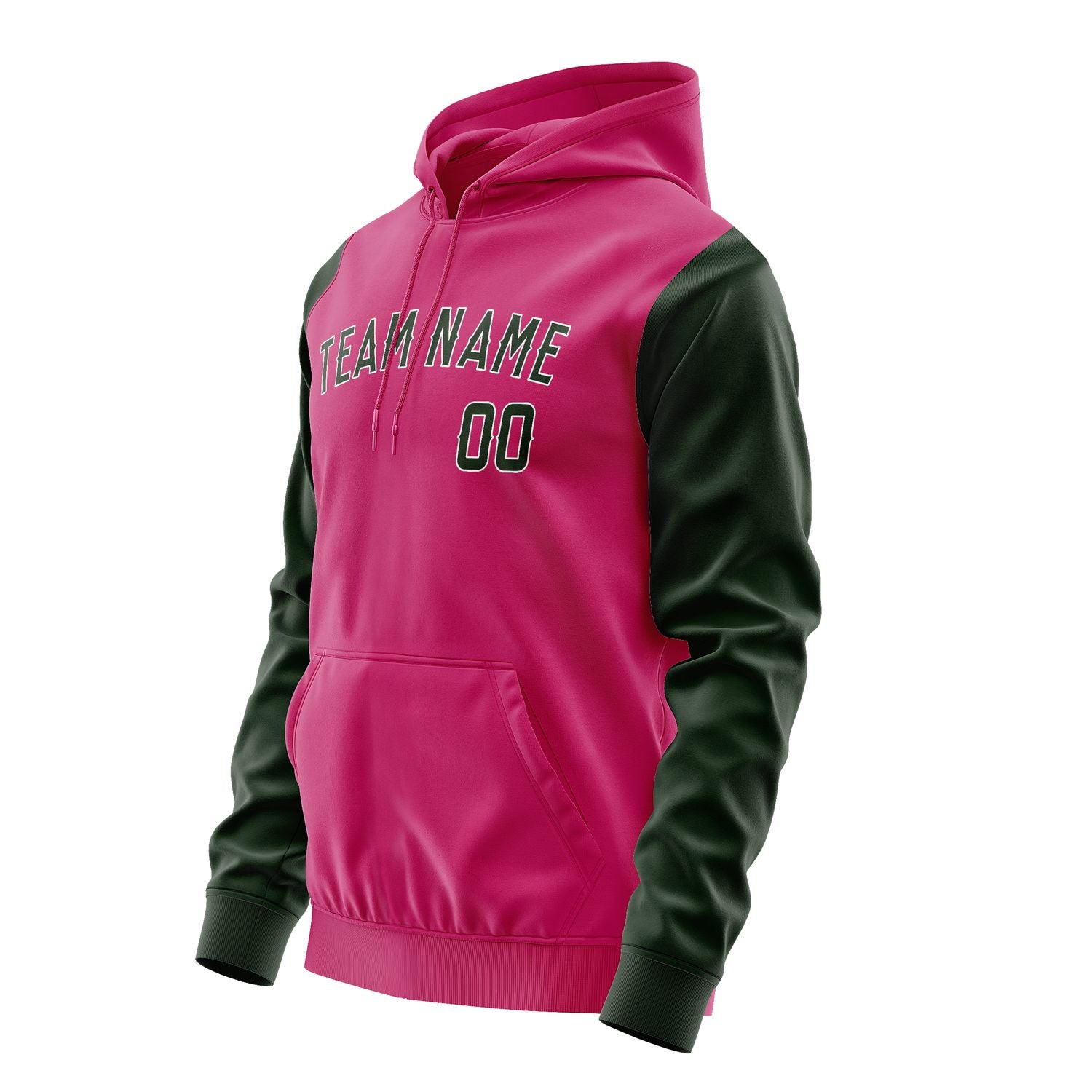 Custom Pink Dark Green Hoodie 1313060613B31806