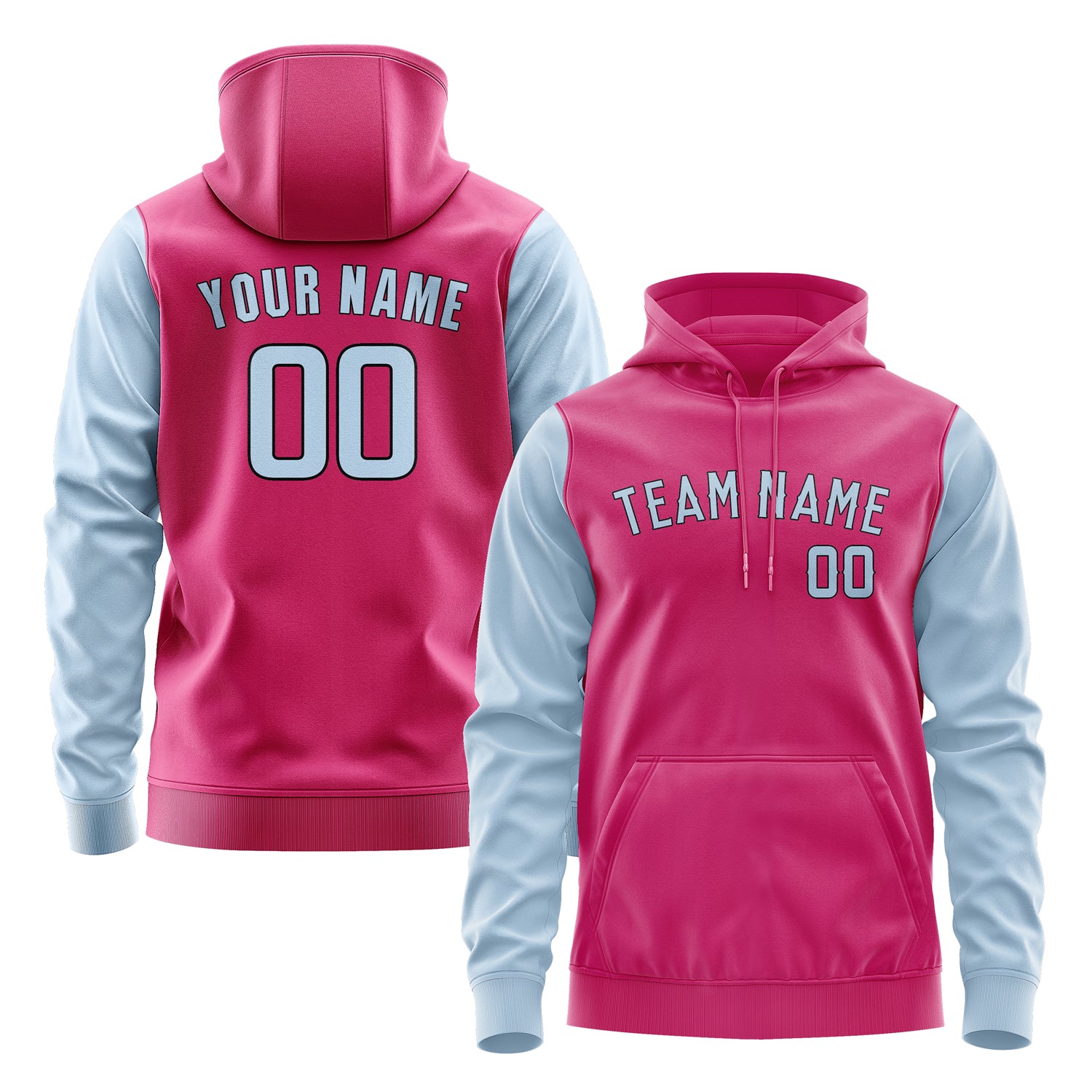 Custom Pink Light Blue Hoodie 1313080813B31708