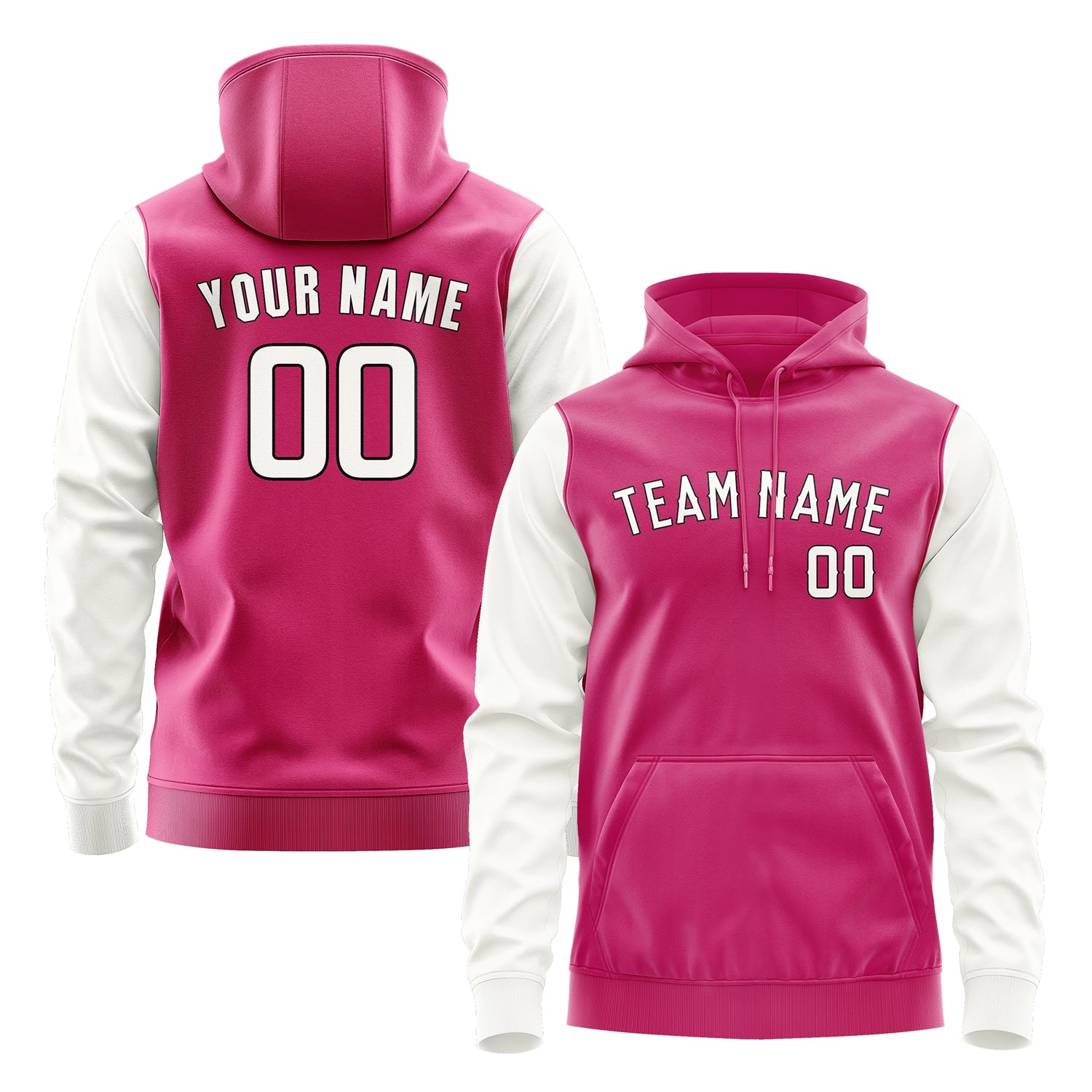 Custom Pink White Hoodie 1313181813B31718