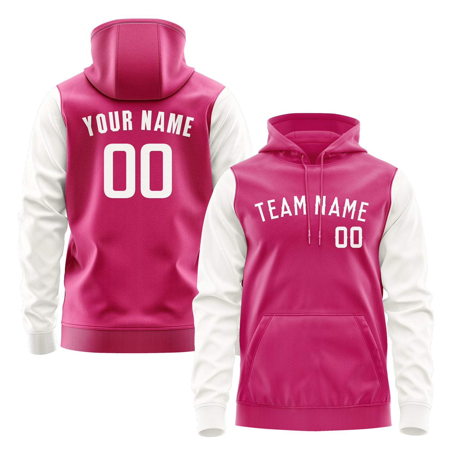 Custom Pink White Hoodie 1313181813B31818