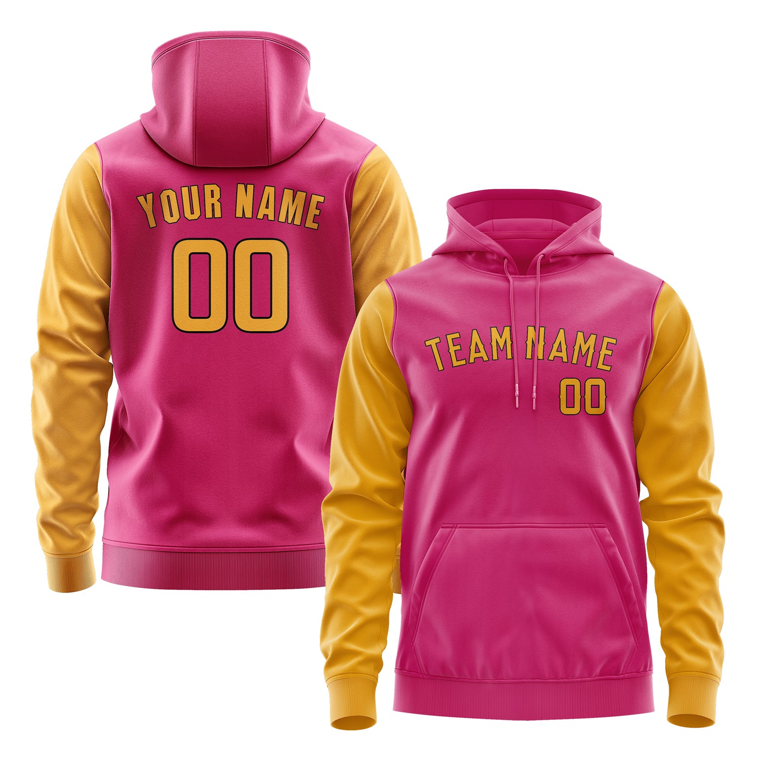 Custom Pink Yellow Hoodie 1313191913B31719