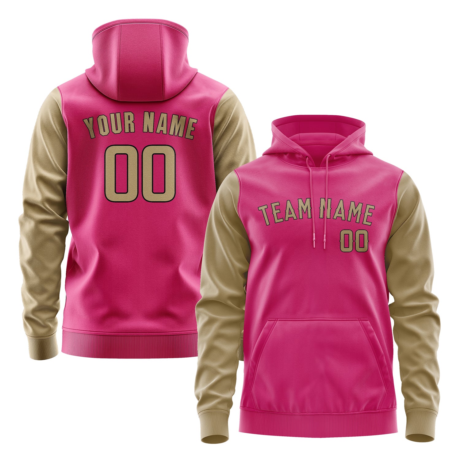 Custom Pink Light Khaki Hoodie 1313252513B31725