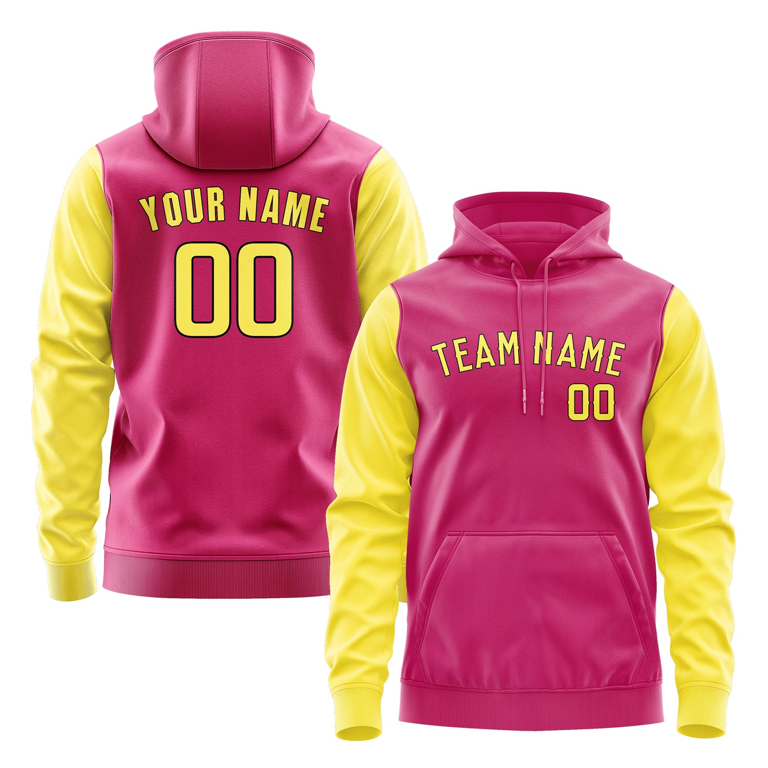 Custom Pink Light Yellow Hoodie 1313262613B31726